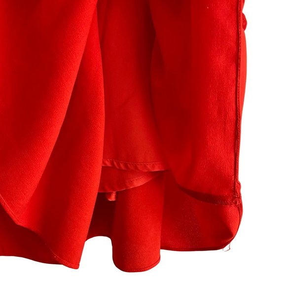 Anthropologie Elliatt Sonnet Red Ruffled Trapeze Ruffle Swing Dress Mock Neck, S - Picture 11 of 11